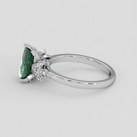 1.92 Ct. Bluish Green Sapphire Ring, 18K White Gold 4
