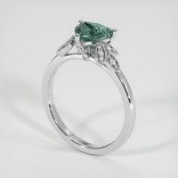 1.05 Ct. Greenish Blue Sapphire Ring, 18K White Gold 2