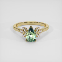 1.03 Ct. Yellowish Green Sapphire Ring, 10K Yellow Gold 1