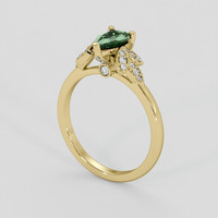 0.71 Ct. Green Sapphire Ring, 10K Yellow Gold 2