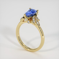 2.06 Ct. Blue Sapphire Ring, 10K Yellow Gold 2