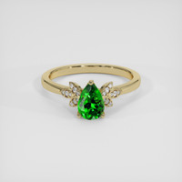 1.30 Ct. Green Tsavorite Garnet Ring, 14K Yellow Gold 1