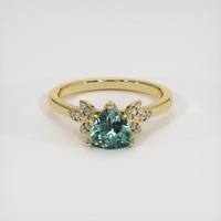 1.50 Ct. Bluish Green Sapphire Ring, 14K Yellow Gold 1
