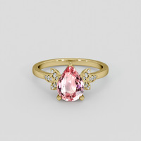 2.03 Ct. Padparadscha Sapphire Ring, 14K Yellow Gold 1
