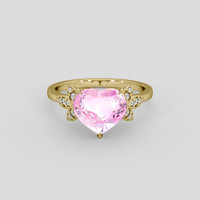 3.13 Ct. Pink Sapphire Ring, 14K Yellow Gold 1