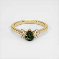 0.77 Ct. Green Sapphire Ring, 14K Yellow Gold 1