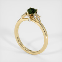 0.77 Ct. Green Sapphire Ring, 14K Yellow Gold 2