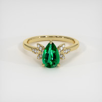 1.12 Ct. Emerald Ring, 18K Yellow Gold 1