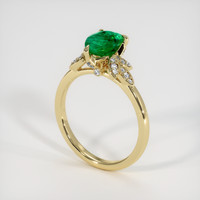 1.12 Ct. Emerald Ring, 18K Yellow Gold 2