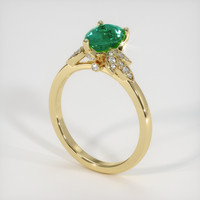 1.03 Ct. Emerald Ring, 18K Yellow Gold 2
