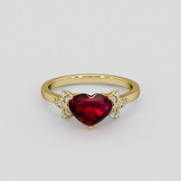 1.65 Ct. Ruby Ring, 18K Yellow Gold 1