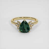 1.99 Ct. Bluish Green Sapphire Ring, 18K Yellow Gold 1