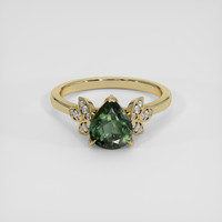 1.73 Ct. Green Sapphire Ring, 18K Yellow Gold 1