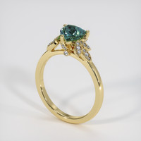 1.50 Ct. Bluish Green Sapphire Ring, 18K Yellow Gold 2