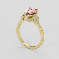 2.03 Ct. Padparadscha Sapphire Ring, 18K Yellow Gold 2