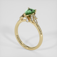 1.03 Ct. Yellowish Green Sapphire Ring, 18K Yellow Gold 2