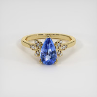 2.06 Ct. Blue Sapphire Ring, 18K Yellow Gold 1
