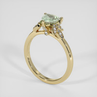 0.87 Ct. Bluish Green Sapphire Ring, 18K Yellow Gold 2