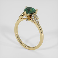 1.65 Ct. Bluish Green Sapphire Ring, 18K Yellow Gold 2