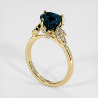 2.69 Ct. Greenish Blue Sapphire Ring, 18K Yellow Gold 2