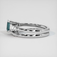 0.74 Ct. Greenish Blue Sapphire Ring, 10K White Gold 4
