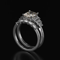 2.26 Ct. White Sapphire Ring, 10K White Gold 2