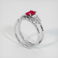 1.03 Ct. Ruby Ring, 14K White Gold 2