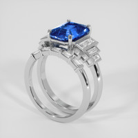 4.06 Ct. Blue Sapphire Ring, 14K White Gold 2