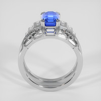 3.15 Ct. Blue Sapphire Ring, 18K White Gold 3