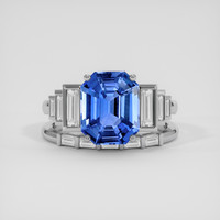4.06 Ct. Blue Sapphire Ring, 18K White Gold 1