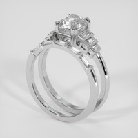 3.07 Ct. White Sapphire Ring, 18K White Gold 2
