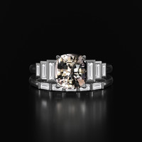 2.26 Ct. White Sapphire Ring, 18K White Gold 1