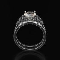 2.26 Ct. White Sapphire Ring, 18K White Gold 3