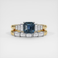 2.04 Ct. Greenish Blue Sapphire Ring, 14K White & Yellow 1