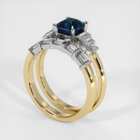 2.04 Ct. Greenish Blue Sapphire Ring, 14K White & Yellow 2
