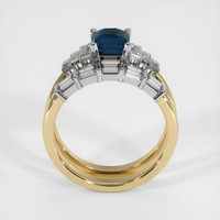 2.04 Ct. Greenish Blue Sapphire Ring, 14K White & Yellow 3