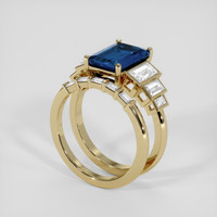 3.52 Ct. Blue Sapphire Ring, 10K Yellow Gold 2