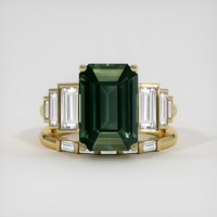 5.65 Ct. Green Sapphire Ring, 14K Yellow Gold 1