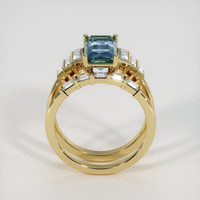 3.10 Ct. Greenish Blue Sapphire Ring, 14K Yellow Gold 3