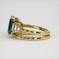 3.10 Ct. Greenish Blue Sapphire Ring, 14K Yellow Gold 4