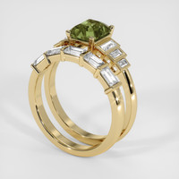 1.91 Ct. Green Sapphire Ring, 14K Yellow Gold 2