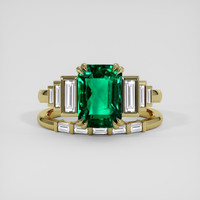 2.91 Ct. Emerald Ring, 18K Yellow Gold 1