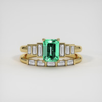 0.61 Ct. Emerald Ring, 18K Yellow Gold 1