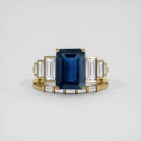3.52 Ct. Blue Sapphire Ring, 18K Yellow Gold 1