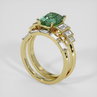 2.67 Ct. Bluish Green Sapphire Ring, 18K Yellow Gold 2