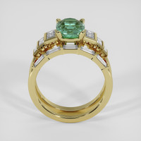 2.67 Ct. Bluish Green Sapphire Ring, 18K Yellow Gold 3