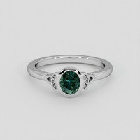 0.65 Ct. Bluish Green Sapphire Ring, Platinum 950 1