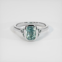 2.29 Ct. Bluish Green Sapphire Ring, Platinum 950 1