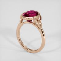 3.26 Ct. Pinkish Red Rubellite Tourmaline Ring, 14K Rose Gold 2