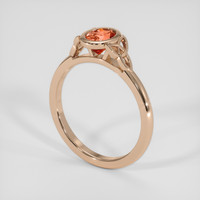 0.87 Ct. Padparadscha Sapphire Ring, 14K Rose Gold 2